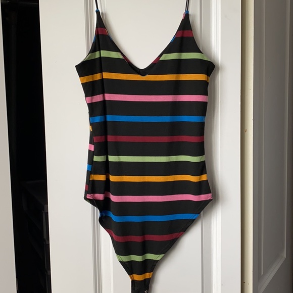 Gaze striped tank bodysuit, XS - Picture 3 of 7
